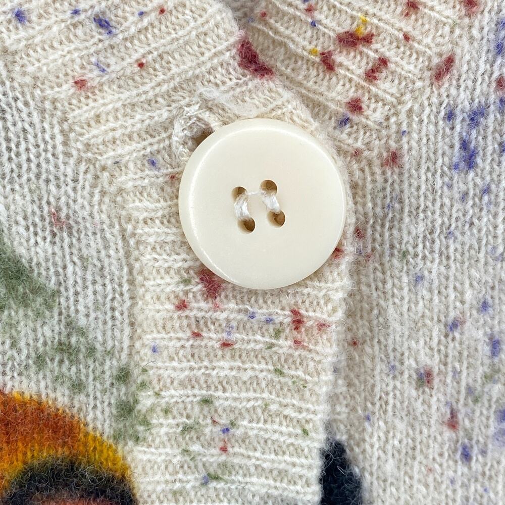 CAMBRIDGE Sweater S Cardigan Lambswool Ski Apres Aspen Sun Valley Chic VTG Beige - Picture 6 of 11